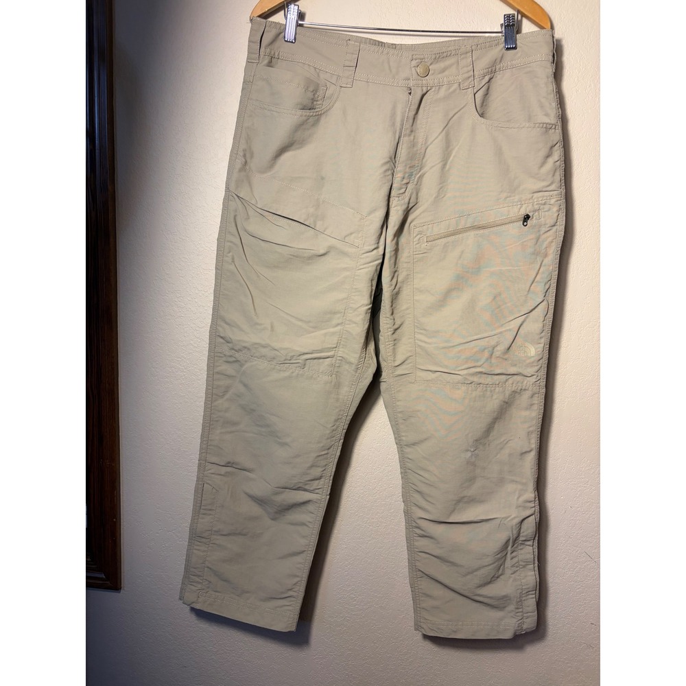 The North Face Mens Khaki Hiking Pants Size 36 Short Outdoor Trekking Cargo